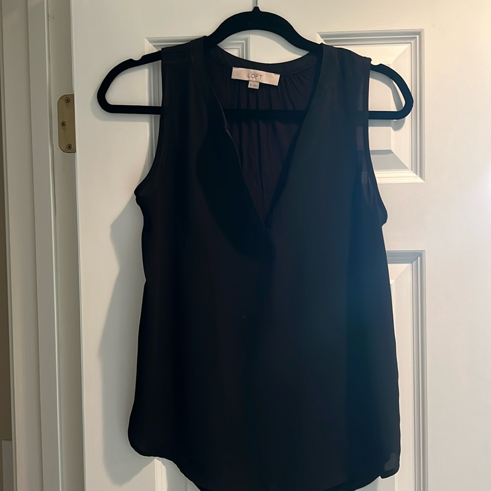 Loft black sleeveless shell tank